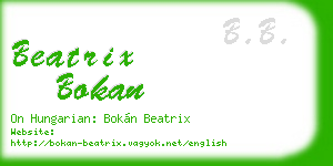 beatrix bokan business card