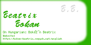 beatrix bokan business card